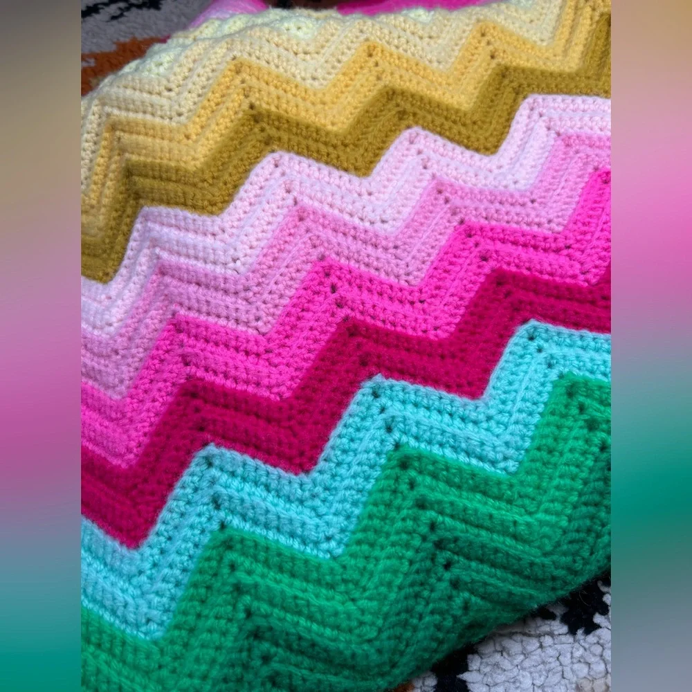 Fab af, handmade, rainbow  blanket!!